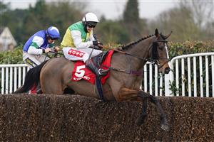 ESHER, ENGLAND - FEBRUARY 06: Richard Johnson riding Deise Aba clear the last to win The Virgin Bet Masters Handicap Chase at Sandown Park Racecourse on February 06, 2021 in Esher, England. Due to the Coronavirus pandemic, owners along with the paying public will not be allowed to attend the meeting. (Photo by Alan Crowhurst/Getty Images)