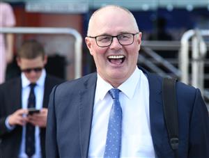 MELBOURNE, AUSTRALIA - FEBRUARY 06: Trainer Shane Nichols after Streets of Avalon won Race 8, the Neds C.f. Orr Stakes, during C.F. Orr Stakes Day at Caulfield Racecourse on February 06, 2021 in Melbourne, Australia. (Photo by Vince Caligiuri/Getty Images)