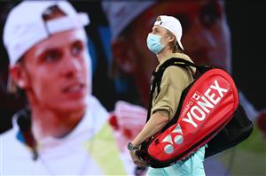 MELBOURNE, AUSTRALIA - FEBRUARY 08: Denis Shapovalov of Canada walks onto the court ahead of his Men
