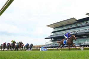 SYDNEY, AUSTRALIA - FEBRUARY 06: Hugh Bowman on Profiteer wins race 5 the Inglis Millennium during Sydney Racing at Royal Randwick Racecourse on February 06, 2021 in Sydney, Australia. (Photo by Mark Evans/Getty Images)