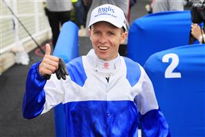 SYDNEY, AUSTRALIA - FEBRUARY 06: Kerrin McEvoy on Rocketing By returns to scale after winning race 7 the Inglis Sprint during Sydney Racing at Royal Randwick Racecourse on February 06, 2021 in Sydney, Australia. (Photo by Mark Evans/Getty Images)