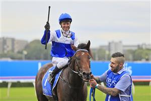 SYDNEY, AUSTRALIA - FEBRUARY 06: Kerrin McEvoy on Rocketing By returns to scale after winning race 7 the Inglis Sprint during Sydney Racing at Royal Randwick Racecourse on February 06, 2021 in Sydney, Australia. (Photo by Mark Evans/Getty Images)