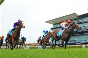 SYDNEY, AUSTRALIA - FEBRUARY 06: Tim Clark on Peltzer wins race 6 the Aquis Eskimo Prince during Sydney Racing at Royal Randwick Racecourse on February 06, 2021 in Sydney, Australia. (Photo by Mark Evans/Getty Images)
