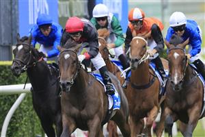 SYDNEY, AUSTRALIA - FEBRUARY 06: Tim Clark on Tilianam wins race 1 the Darley Lonhro Plate during Sydney Racing at Royal Randwick Racecourse on February 06, 2021 in Sydney, Australia. (Photo by Mark Evans/Getty Images)
