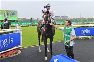 SYDNEY, AUSTRALIA - FEBRUARY 06: Tommy Berry on Written Beauty returns to scale after winning race 3 the Heineken Handicap during Sydney Racing at Royal Randwick Racecourse on February 06, 2021 in Sydney, Australia. (Photo by Mark Evans/Getty Images)
