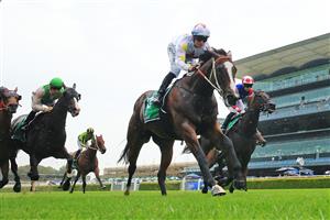 SYDNEY, AUSTRALIA - FEBRUARY 06: Tommy Berry on Written Beauty (red star) wins race 3 the Heineken Handicap during Sydney Racing at Royal Randwick Racecourse on February 06, 2021 in Sydney, Australia. (Photo by Mark Evans/Getty Images)