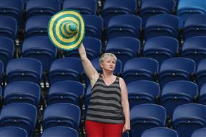 MELBOURNE, AUSTRALIA - FEBRUARY 11: An Australian fan shows her support during the Men
