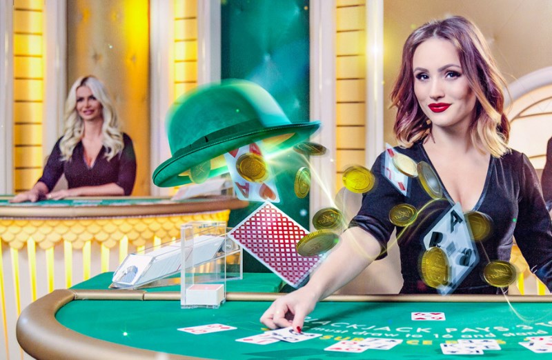 Mr Green Blackjack Wager Race with croupiers at the table