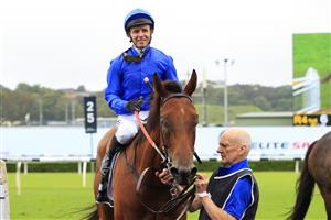 SYDNEY, AUSTRALIA - FEBRUARY 13: Kerrin McEvoy on Tailleur returns to scale after winning race 4 the Rubric Lodge Triscay Stakes during Sydney Racing at Royal Randwick Racecourse on February 13, 2021 in Sydney, Australia. (Photo by Mark Evans/Getty Images)