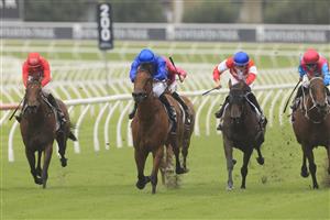 SYDNEY, AUSTRALIA - FEBRUARY 13: Kerrin McEvoy on Tailleur wins race 4 the Rubric Lodge Triscay Stakes during Sydney Racing at Royal Randwick Racecourse on February 13, 2021 in Sydney, Australia. (Photo by Mark Evans/Getty Images)