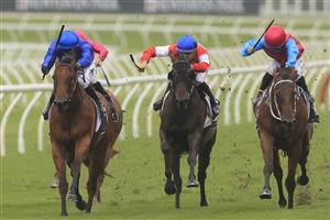 SYDNEY, AUSTRALIA - FEBRUARY 13: Kerrin McEvoy on Tailleur wins race 4 the Rubric Lodge Triscay Stakes during Sydney Racing at Royal Randwick Racecourse on February 13, 2021 in Sydney, Australia. (Photo by Mark Evans/Getty Images)