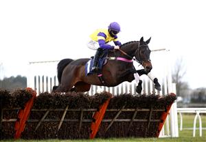 WETHERBY, ENGLAND - FEBRUARY 17: Ballybegg ridden by Richard Patrick clears a fence on their way to winning the Every Race Live On Racing TV Novices' Hurdle at Wetherby Racecourse on February 17, 2021 in Wetherby, England. (Photo by Tim Goode-Pool/Getty Images)
