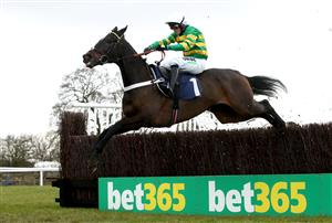 WETHERBY, ENGLAND - FEBRUARY 17: Chantry House ridden by Nico de Boinville clears a fence on their way to winning the Bet At racingtv.com Novices' Chase at Wetherby Racecourse on February 17, 2021 in Wetherby, England. (Photo by Pool/Getty Images)