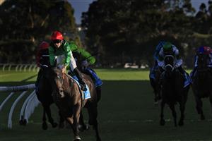 SYDNEY, AUSTRALIA - FEBRUARY 20: Josh Parr on Starspangled Rodeo wins race 9 the Cleanaway Handicap during Sydney Racing at Rosehill Gardens on February 20, 2021 in Sydney, Australia. (Photo by Mark Evans/Getty Images)