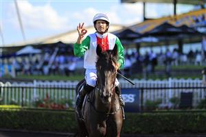 SYDNEY, AUSTRALIA - FEBRUARY 20: Hugh Bowman on Aegon returns to scale after winning race 7 the City Tattersalls Club Hobartville Stakes during Sydney Racing at Rosehill Gardens on February 20, 2021 in Sydney, Australia. (Photo by Mark Evans/Getty Images)