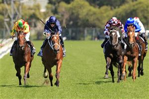 SYDNEY, AUSTRALIA - FEBRUARY 20: James McDonald on Home Affairs wins race 5 the Iron Jack Silver Slipper Stakes during Sydney Racing at Rosehill Gardens on February 20, 2021 in Sydney, Australia. (Photo by Mark Evans/Getty Images)