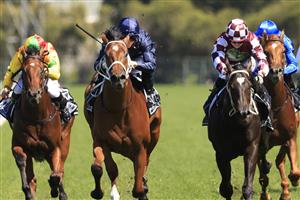 SYDNEY, AUSTRALIA - FEBRUARY 20: James McDonald on Home Affairs wins race 5 the Iron Jack Silver Slipper Stakes during Sydney Racing at Rosehill Gardens on February 20, 2021 in Sydney, Australia. (Photo by Mark Evans/Getty Images)