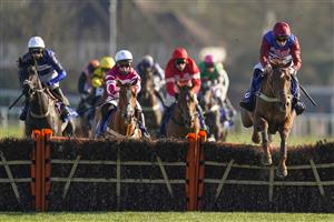 SUNBURY, ENGLAND - FEBRUARY 27: Adrian Heskin riding Tritonic clear the last to win The Close Brothers Adonis Juvenile Hurdle at Kempton Park Racecourse on February 27, 2021 in Sunbury, England. Due to the coronavirus pandemic, owners along with the paying public will not be allowed to attend the meeting. (Photo by Alan Crowhurst/Getty Images)