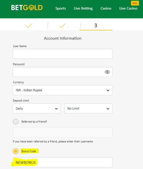 betgold bonus India  betgold promo code 2023