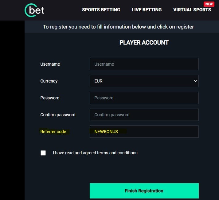 codigo bonus cbet