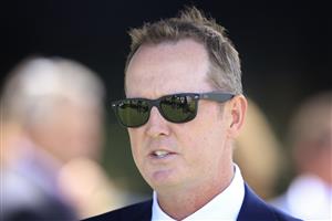 SYDNEY, AUSTRALIA - MARCH 06: Michael Hawkes looks on after winning race 4 with mount Popa during Sydney Racing at Royal Randwick Racecourse on March 06, 2021 in Sydney, Australia. (Photo by Mark Evans/Getty Images)
