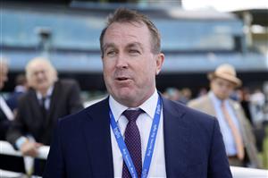 SYDNEY, AUSTRALIA - MARCH 06: John O'Shea looks on after Lion's Roar wins race 7 the Mostyn Copper Randwick Guineas during Sydney Racing at Royal Randwick Racecourse on March 06, 2021 in Sydney, Australia. (Getty)