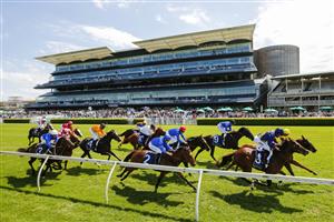 SYDNEY, AUSTRALIA - MARCH 06: Jean Van Overmeire on Glistening wins race 3 the Yarraman Park Reisling Stakes during Sydney Racing at Royal Randwick Racecourse on March 06, 2021 in Sydney, Australia. (Photo by Mark Evans/Getty Images)