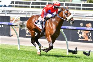 MELBOURNE, AUSTRALIA - MARCH 06: Luke Nolen riding Lightsaber winning Race 4, the Mss Security Sires Produce Stakes during Melbourne Racing at Flemington Racecourse on March 06, 2021. (Getty)