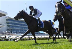 MELBOURNE, AUSTRALIA - MARCH 06: Mark Zahra riding So Si Bon (L) defeats Pretty Brazen and Holbien in Race 3, the Furphy Ale March Stakes, during Melbourne Racing at Flemington Racecourse on March 06, 2021 in Melbourne, Australia. (Photo by Vince Caligiuri/Getty Images)
