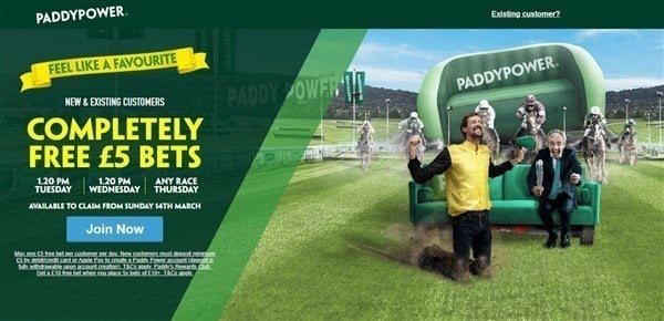 PADDY POWER 35 FREE BETS CHELT