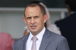 SYDNEY, AUSTRALIA - MARCH 13: Chris Waller looks on after winning race 3 the Bowermans Commercial Furniture Pago Pago Stakes with Shaquero during Sydney Racing at Rosehill Gardens on March 13, 2021 in Sydney, Australia. (Photo by Mark Evans/Getty Images)