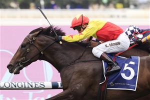SYDNEY, AUSTRALIA - MARCH 13: Kerrin McEvoy on California Zimbol wins race 5 the City Tattersalls Club Maurice McCarten Stakes during Sydney Racing at Rosehill Gardens on March 13, 2021 in Sydney, Australia. (Photo by Mark Evans/Getty Images)