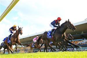 SYDNEY, AUSTRALIA - MARCH 13: Kerrin McEvoy on I Am Superman
wins race 8 the Hyland Race Colours Ajax Stakes during Sydney Racing at Rosehill Gardens on March 13, 2021 in Sydney, Australia. (Photo by Mark Evans/Getty Images)