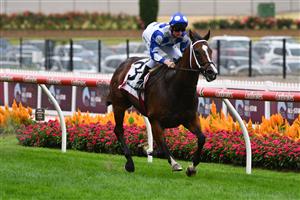 MELBOURNE, AUSTRALIA - MARCH 13: Michael Poy riding Ancestry to win Race 4, the Ranvet Abell Stakes, during Melbourne Racing All-Star Mile Day at Moonee Valley Racecourse on March 13, 2021 in Melbourne, Australia. (Photo by Vince Caligiuri/Getty Images)