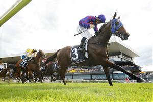 SYDNEY, AUSTRALIA - MARCH 13: Tim Clark on Krone wins race 7 the Coolmore Classic during Sydney Racing at Rosehill Gardens on March 13, 2021 in Sydney, Australia. (Photo by Mark Evans/Getty Images)