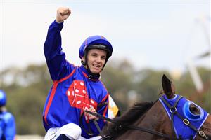 SYDNEY, AUSTRALIA - MARCH 13: Tim Clark on Krone returns to scale after winning race 7 the Coolmore Classic during Sydney Racing at Rosehill Gardens on March 13, 2021 in Sydney, Australia. (Photo by Mark Evans/Getty Images)