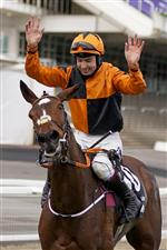 CHELTENHAM, ENGLAND - MARCH 17: Aidan Coleman celebrates after riding Put The Kettle On to win The Betway Queen Mother Champion Chase at Cheltenham Racecourse on March 17, 2021 in Cheltenham, England. Sporting venues around the UK remain under strict restrictions due to the Coronavirus Pandemic as Government social distancing laws prohibit spectators inside venues resulting in events being held behind closed doors. (Photo by Alan Crowhurst/Getty Images)