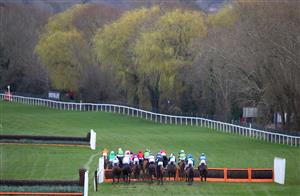 CHELTENHAM, ENGLAND - MARCH 17: General view of the riders during the Coral Cup Handicap Hurdle (Grade 3) race on Day Two of the Cheltenham Festival 2021 at Cheltenham Racecourse on March 17, 2021 in Cheltenham, England. Sporting venues around the UK remain under strict restrictions due to the Coronavirus Pandemic as Government social distancing laws prohibit spectators inside venues resulting in events being held behind closed doors. (Photo by Michael Steele/Getty Images)