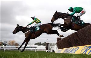 CHELTENHAM, ENGLAND - MARCH 18: Chantry House ridden by Nico de Boinville on their way to winning the Marsh Novices' Chase on day three of the Cheltenham Festival at Cheltenham Racecourse on March 18, 2021 in Cheltenham, England. Sporting venues around the UK remain under strict restrictions due to the Coronavirus Pandemic as Government social distancing laws prohibit spectators inside venues resulting in events being held behind closed doors. (Photo by Tim Goode-Pool/Getty Images)