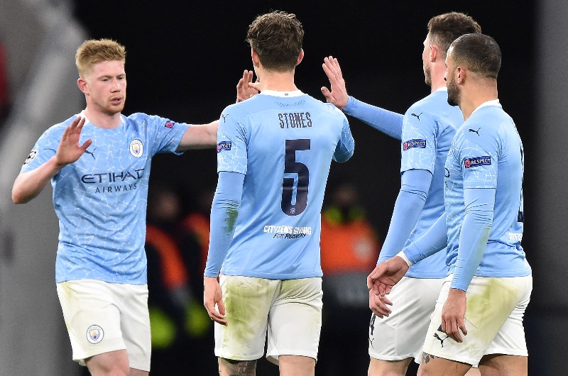 man city uefa celebrate