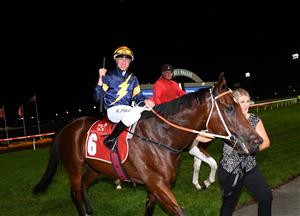 MELBOURNE, AUSTRALIA - MARCH 19: William Pike riding Masked Crusader after winning Race 7, the Keogh Homes William Reid Stakes, during Melbourne Racing at Moonee Valley Racecourse on March 19, 2021 in Melbourne, Australia. (Photo by Vince Caligiuri/Getty Images)