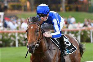 MELBOURNE, AUSTRALIA - MARCH 19: Jye McNeil riding Crystal Bound winning Race 1, the Evolve Interiors Handicap, during Melbourne Racing at Moonee Valley Racecourse on March 19, 2021 in Melbourne, Australia. (Photo by Vince Caligiuri/Getty Images)