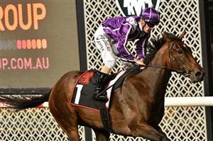 MELBOURNE, AUSTRALIA - MARCH 19: Mark Zahra riding Chica Fuerte winning Race 4, the Dynamic Print Group Alexandra Stakes, during Melbourne Racing at Moonee Valley Racecourse on March 19, 2021 in Melbourne, Australia. (Photo by Vince Caligiuri/Getty Images)