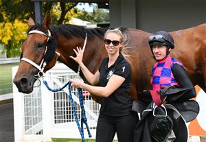 MELBOURNE, AUSTRALIA - MARCH 20: William Pike after riding Dom To Shoot to win race 6, the Quayclean Mornington Guineas, during Melbourne Racing at Mornington Racecourse on March 20, 2021 in Melbourne, Australia. (Photo by Vince Caligiuri/Getty Images)