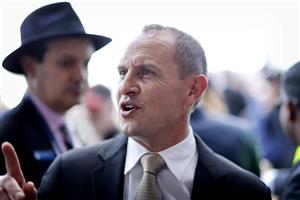 SYDNEY, AUSTRALIA - MARCH 27: Chris Waller looks on after winning the Ranvet Stakes with Verry Elleegant during Golden Slipper Day at Rosehill Gardens on March 27, 2021 in Sydney, Australia. (Photo by Mark Evans/Getty Images)