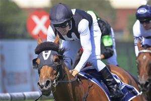 SYDNEY, AUSTRALIA - MARCH 27: Ryan Maloney on Isotope wins race 1 the Irresistible Pools & Spas Darby Munro Stakes during Golden Slipper Day at Rosehill Gardens on March 27, 2021 in Sydney, Australia. (Photo by Mark Evans/Getty Images)