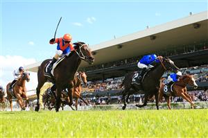 SYDNEY, AUSTRALIA - MARCH 27: Glen Boss on Think It Over wins race 6 the Agency George Ryder Stakes during Golden Slipper Day at Rosehill Gardens on March 27, 2021 in Sydney, Australia. (Photo by Mark Evans/Getty Images)