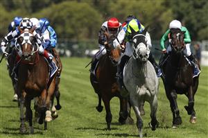 SYDNEY, AUSTRALIA - MARCH 27: James McDonald on Polly Grey wins race 3 the Roadwork Solutions Epona Stakes during Golden Slipper Day at Rosehill Gardens on March 27, 2021 in Sydney, Australia. (Photo by Mark Evans/Getty Images)