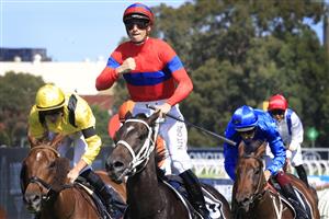 SYDNEY, AUSTRALIA - MARCH 27: James McDonald on Verry Elleegant wins race 4 the Ranvet Stakes during Golden Slipper Day at Rosehill Gardens on March 27, 2021 in Sydney, Australia. (Photo by Mark Evans/Getty Images)