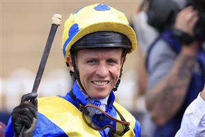 SYDNEY, AUSTRALIA - MARCH 27: Kerrin McEvoy on Favorite Moon returns to scale after winning race 2 the XXXX N E Manion Cup during Golden Slipper Day at Rosehill Gardens on March 27, 2021 in Sydney, Australia. (Photo by Mark Evans/Getty Images)